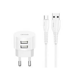 Cargador de Pared   2 USB-A / 2.1A / Cable Tipo C  T20  USAMS