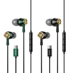 Manos libres stereo   1.2M  Negro  Tipo C  SJ482 EP-43  USAMS