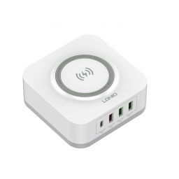 AW004   Cargador Pared Inalmbrico  32W PD (30W)/QC3.0 (18W)/2 USB-A  Carga  Rpida  Blanco   LDNIO