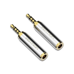 Adaptador 3.5 mm a 2.5 mm   Hembra/Macho / Plateado  VAB-S02  Vention
