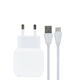 A2313C   Cargador Pared 3A  PD 20W (USB-C)+ QC3.0  Tipo C  Blanco  LDNIO
