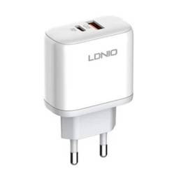 Cargador Pared A2526C   USB C a USB C  45W  PDQC4 +QC3.0  Carga R�pida  Blanco  LDNIO