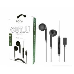 Manos Libres Stereo ROCA Out_U   Tipo C  Negro (tipo iPhone)  Universal