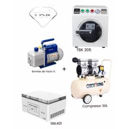 Pack Bomba de Vaco 1L + Compresor de Aire 30L + Laminadora TBK 401 + Removedora de burbujas TBK 205