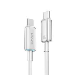 Cable de Datos Transparente SJ660   USB C a USB C 100 W  1.2M  Blanco  USAMS