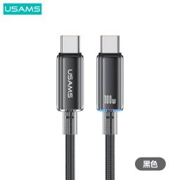 Cable de Datos Transparente SJ660   USB C a USB C 100 W  1.2M  Negra  USAMS