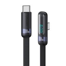 Cable de Datos   USB C a USB C  Angulo recto  PD 100W  C/Display  1.2M  Negro  SJ653  USAMS