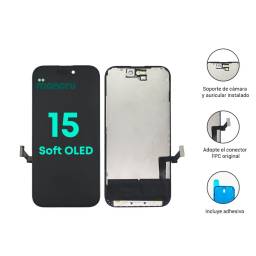 Display Apple iPhone 15 (Soft OLED) Comp. Negro   IC Removible
