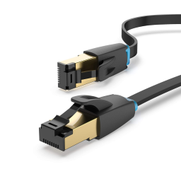 Cable de Red Flat   Cat.8 SSTP  5M  Negro  IKCBJ  Vention