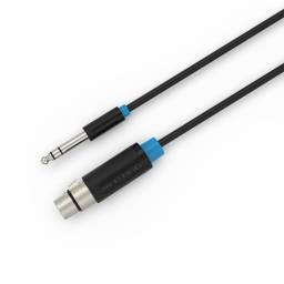 Cable de Audio 6.35mm TRS a XLR   Macho/Hembra/ 1.5M / Negro  BBEBG  Vention