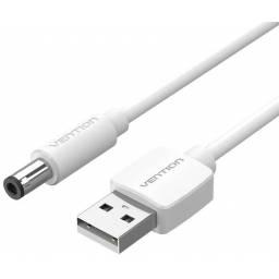 Cable de Poder USB-A a DC 5.5mm   1.5M / Blanco  CEYWF  Vention