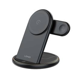 Cargador Inalmbrico de Escritorio 5 en 1 WL02   15W/5W/2.5W  Luz LED  Negro  LDNIO