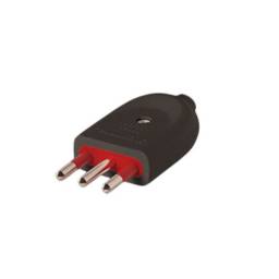 Ficha Contactum c/Tierra   10A  Negro  Conatel