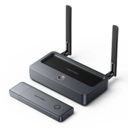 Transmisor y Receptor Inal�mbrico Empresarial   HDMI a HDMI + VGA + 3.5mm TRS + USB-C  Gris  ADTH0  Vention