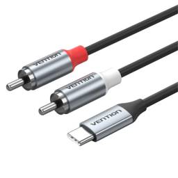 Cable USB-C a 2 RCA DAC MachoMacho  1.5M  Negro   BILHF  Vention