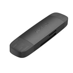 Lector de tarjetas SDTF USB 3.0 USB -A + USB-C   Negro  CLKB0  Vention