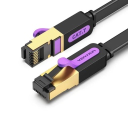 Cable de Red Flat   Cat.7 UTP / 0.5M / Negro  ICABD  Vention