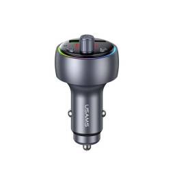 Cargador Auto BT FM   USB A / USB C  Gris  CC328  USAMS