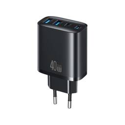 Cargador de Pared T70   40W  2-USB A /2 USB C GaN  CC330  Negro  USAMS