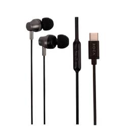 Manos Libres Stereo ROCA In_U   Tipo C  Negro (Intrauditivo)  Universal