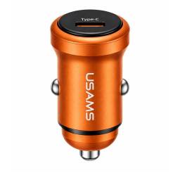 Cargador Auto USB CPD   30W  Aluminio  Anaranjado  CC321  USAMS