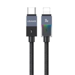 Cable de Datos USB C a Lightning SJ776   30W  1.2m  Luces de Colores  Gris  U93  USAMS