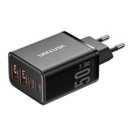 Cargador de Pared USB-C-C-A-A GaN   30W20W18W18W  Negro FCHB0-EU  Vention