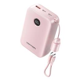 Power Bank   20000mAh / 22.5W / LCD / Cable USB-C a USB-C / Rosado  FKBP0-C  Vention