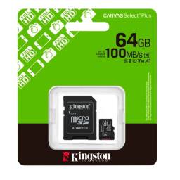 Tarjeta microSD Kingston 64GB Canvas Select Plus