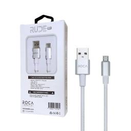 Cable de Datos ROCA   RUDE  USB a micro USB  100cm  2.1A  Blanco  721164