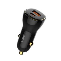 C103  Cargador Auto 60W  Tipo C  PD30W+QC30W  Negro  LDNIO