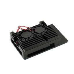 Carcasa de Aluminio con Ventilador de Doble Refrigeraci�n para Raspberry Pi 3B+ Negro